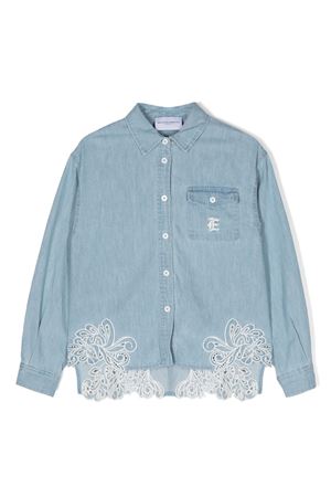 blue cotton shirt ERMANNO SCERVINO KIDS | SFCA015CDF0264100